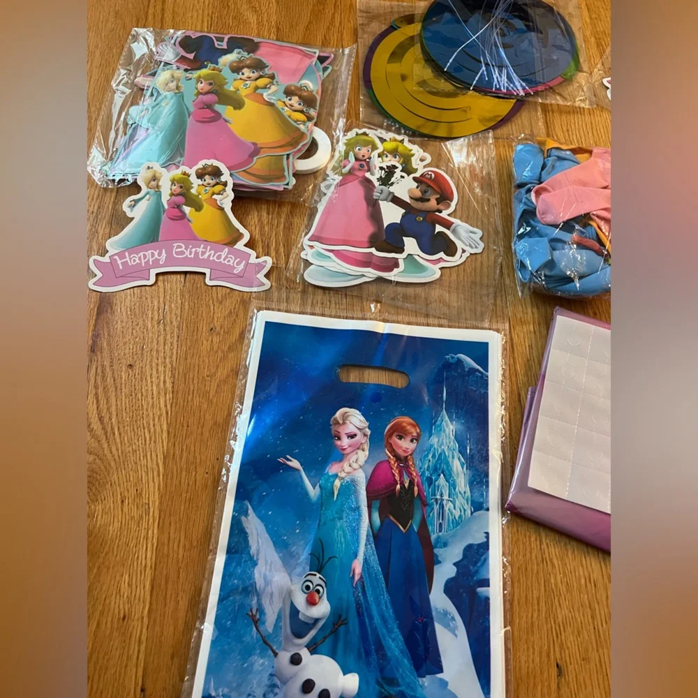 Frozen mario princess peach Themed Party Supplies birthday
